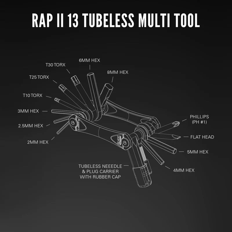 Load image into Gallery viewer, Lezyne, RAP II 13 Tubeless, Multi-Tools, Number of Tools: 13, Black - TCR Sport Lab
