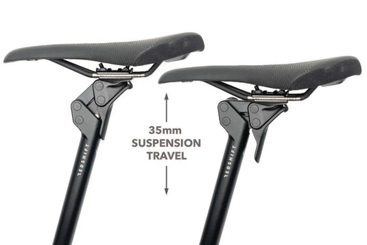Redshift Sports ShockStop Endurance Suspension Seatpost - 27.2 x 350mm, 35mm Travel, Aluminum, Black - TCR Sport Lab