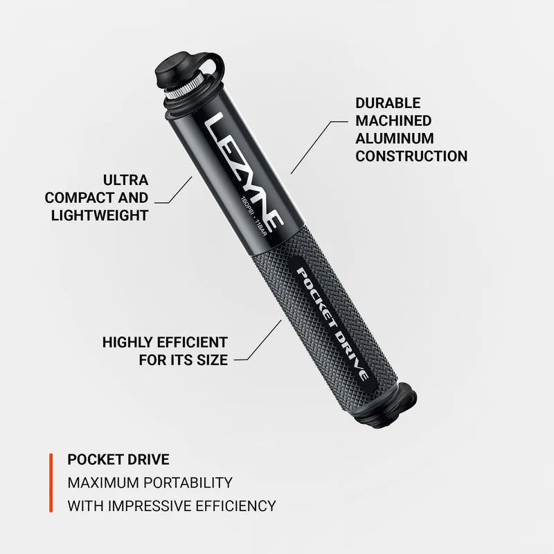 Load image into Gallery viewer, Lezyne - Pump - Pocket Drive, Abs Flip Chuck, 160Psi - TCR Sport Lab
