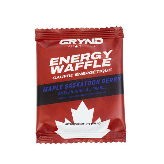 Grynd - Organic Energy Waffles -  Maple Saskatoon Berry single - 31g