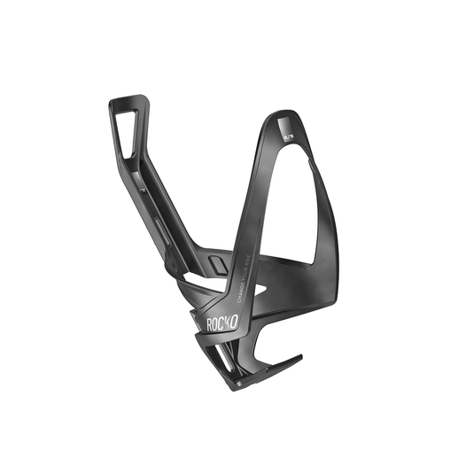 Elite Rocko Carbon Bottle Cage Matte Black w/ White Graphic