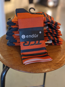 Endur - TCR Knit Sock- Orange/Grey - - TCR Sport Lab