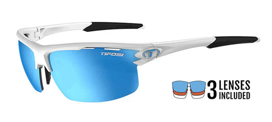 Tifosi, Sunglasses, Rivet, Matte White, Clarion Blue/AC Red/Clear