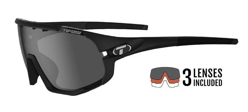 Load image into Gallery viewer, Tifosi- Sunglasses -  Sledge Lite- Matte Black- Smoke/AC Red/Clear Lens - TCR Sport Lab
